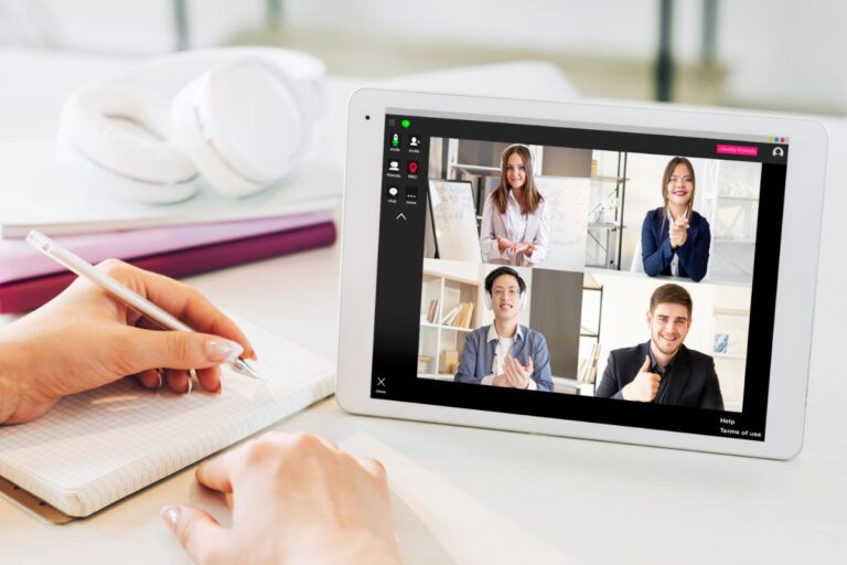 Client consulting the team via video call