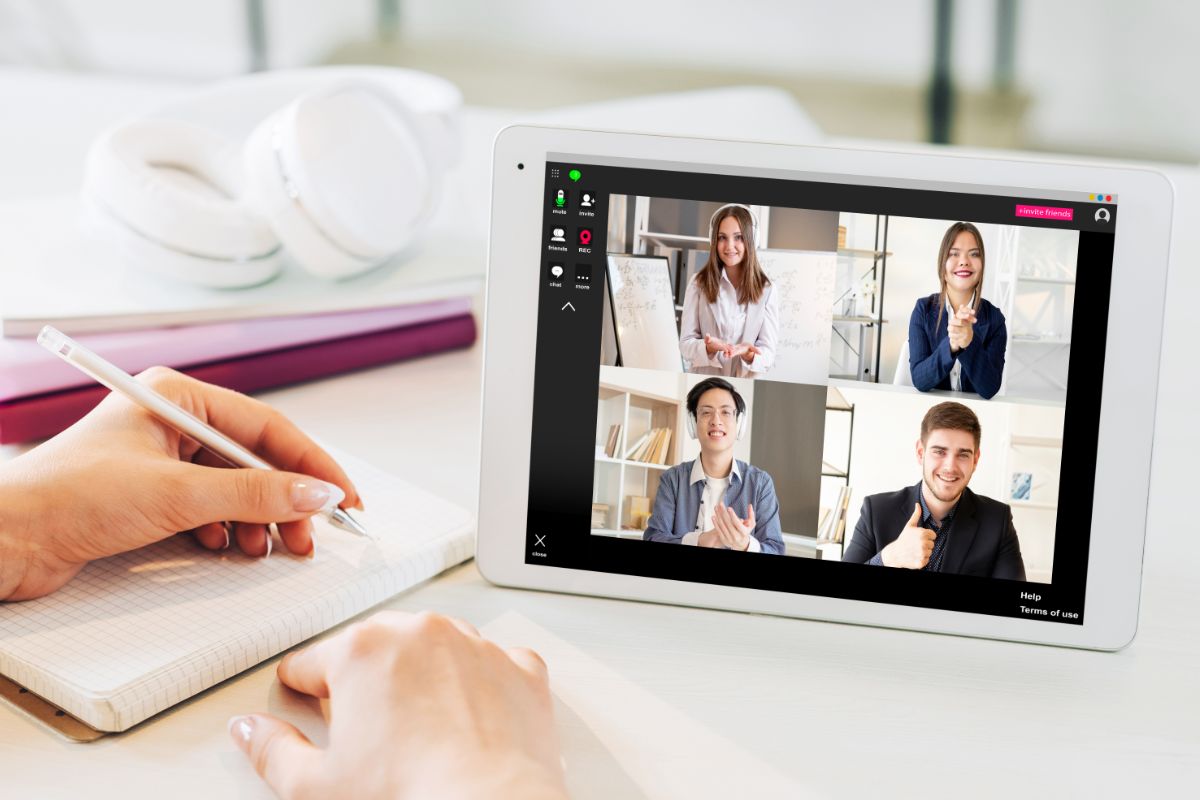 Client consulting the team via video call