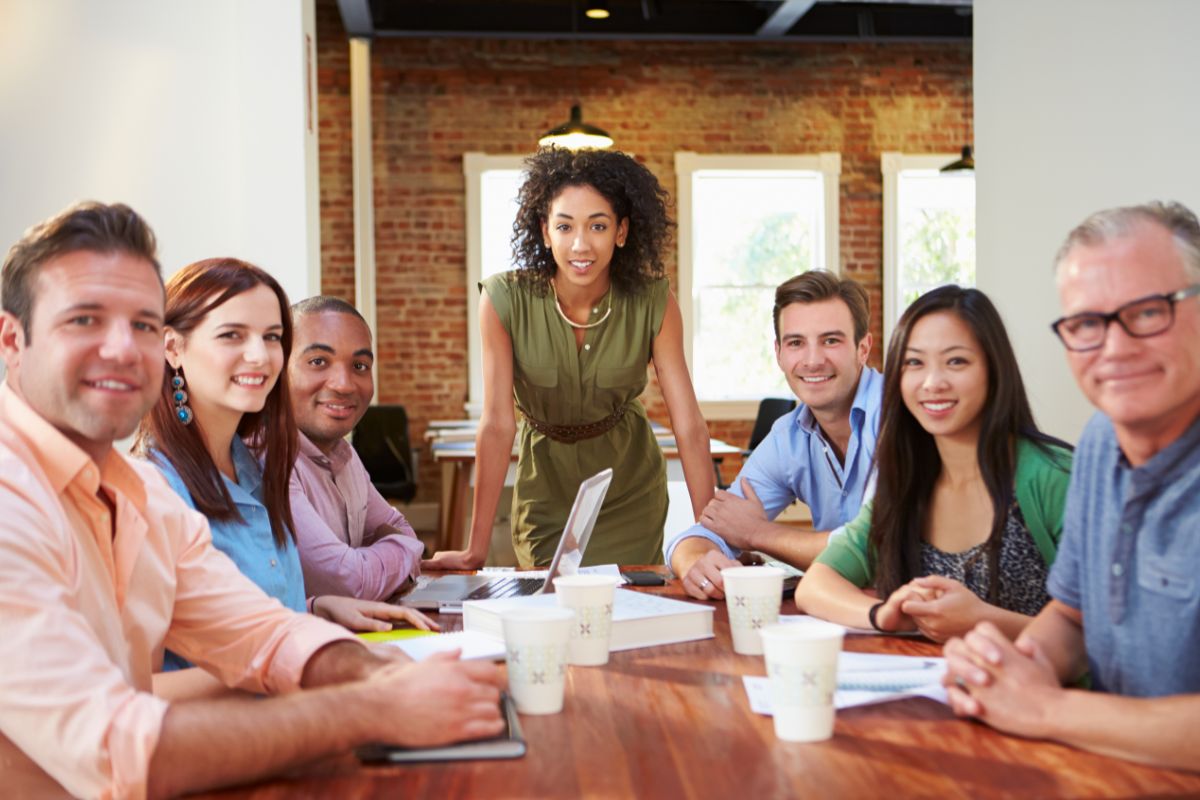 a team of diverse age, race and gender