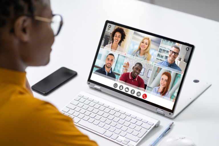 Online Virtual Video Conference Training On Laptop Computer